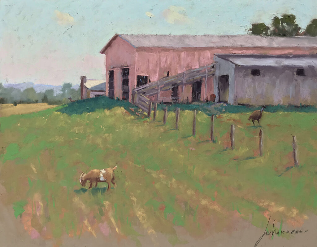 pastel painting named Serenity Farm Friends